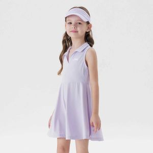Doopjurken Marc Janie Girls Sport Polo Neck Mouwloze Summer Childrens Dress 240299 Q240521