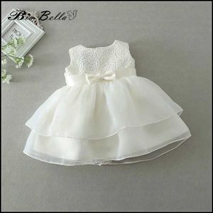 Doopjurken Princess Elegant Dress Baby Girl 0-24M Vestedo Stuttu Lace Baptist Role Play Childrens Clothing Q240507