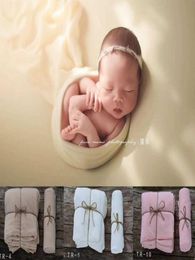 Doopjurken Zachte pasgeboren achtergrond en wikkelset Baby Pography Props Dubbelzijdig pasgeboren zitzak poseren Stoffen hoes Stre3106749