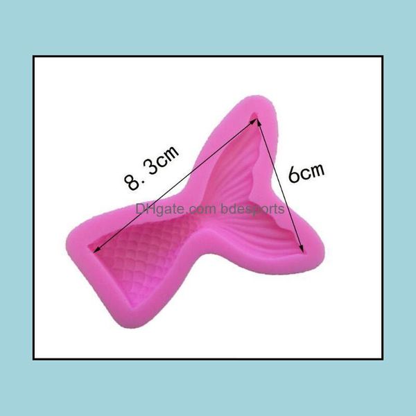 Molde de cola de sirena para bautizo, utensilios para decoración de tortas con Fondant, jabón hecho a mano, tenedor de pescado, entrega directa, 2021, utensilios para hornear, cocina