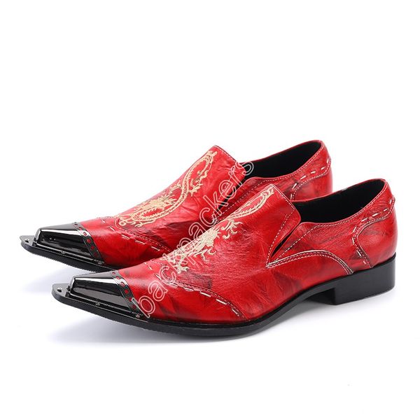 Christia Bella Style chinois Dragon broderie hommes robe de soirée chaussures mode bout pointu homme chaussures en cuir affaires Oxford chaussures