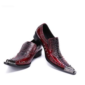 Christia Bella Style Punk hommes en cuir véritable chaussures habillées Social Sapato marque concepteur Rivet Oxfords chaussures pour hommes grande taille 47