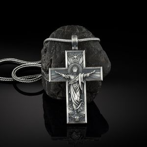 Collier pendentif homme jésus chrétien collier croix Amérique rétro Hip hop accessoires 634982510771