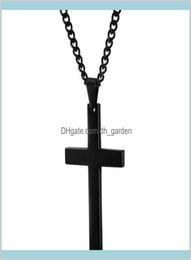 Jésus chrétien en titane collier en acier inoxydable argent noir prière noire cou crucifix pendentifs hommes bijoux nmv5k pendentif n ds4x19265814
