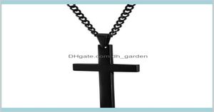 Christian Jesus Single Titanium ketting Roestvrij goud Zilver Zwart gebed Choker Crucifix Hangers Mannen Sieraden NMV5K Hanger N DS4X19942656