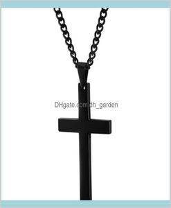 Christian Jesus Single Titanium ketting Roestvrij goud Zilver Zwart gebed Choker Crucifix Hangers Mannen Sieraden NMV5K Hanger N DS4X13615664