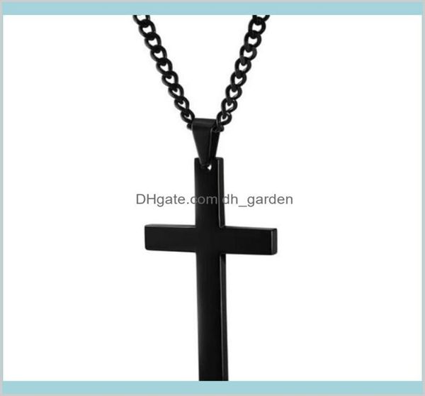 Christian Jesus Single Titanium Collier en acier inoxydable argent argent noir prière couloir crucifix Pendants hommes bijoux nmv5k pendentif n ds4x16882865