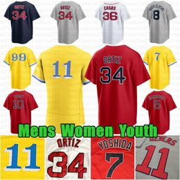 Custom Rafael Devers David Ortiz Jersey de béisbol Masataka Yoshida Trevor Story Ted Williams Triston Casas Ceddanne Rafaela Tim Wakefield Jarren Duran Brayan Bello