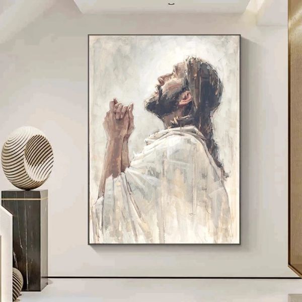 Leader chrétien Jésus personnage art toile peinture de figurines affiches d'art d'art imprimer des images de mur d'église religieuse pour décoration intérieure