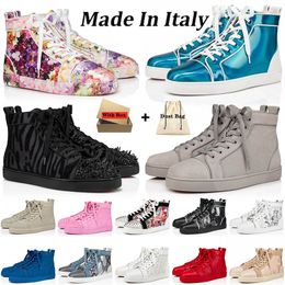Avec la boîte 2024 Made en Italie Luxurys Designer Marque Red Bottoms Men Hobe Chaussures Sneakers Plaque-formes Logs pour hommes Femmes Cuir Bottom Trainers Loafer Walking Big Taille