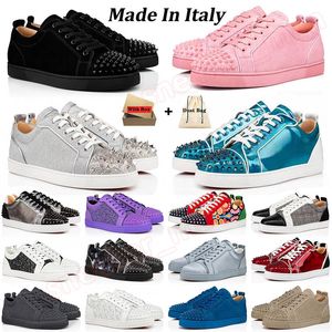 Avec boîte 2024 Red Bottoms Hommes Robe Chaussures Baskets Sole Made In Italy Plate-forme Mocassins Vintage Hommes Femmes Spikes Low-Top Bottom Cut Low Plate-forme Formateurs