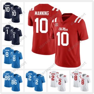 Aangepaste 1 A.J. BRUIN Ole Miss Rebels Football Matt Corral Jersey Elijah Moore Jerrion Ealy Eli Manning DK Metcalf Snoop Conner Robert Nkemdiche Heren Dames Jeugd