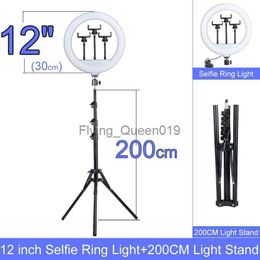 Cadeau de Noël 10 12 14 pouces Dimmable LED Selfie Ring Light avec support sans trépied 160 cm Lampe Photographie Ringlight Téléphone HKD230828
