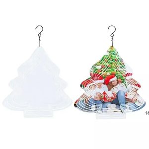 Spinner de viento de sublimación de aluminio de 10 pulgadas para Navidad, decoraciones de jardín, forma de corazón cuadrada, impresión en blanco de doble cara JNB16468