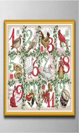 Kerstmis 12e handgemaakte kruissteek ambachtelijke gereedschappen borduurwerk nowork sets geteld afdrukken op canvas dmc 14ct 11ct6837528