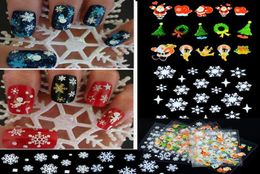 Kerst 3D Nail Art Stickers Sneeuwvlokken Ontwerp 3D Nail Art Stickers Decals Voor Nagel Tips Decoratie DIY Decoraties Mode Nail3291327