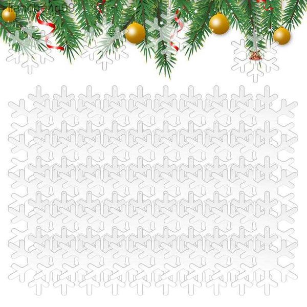 Noël Acrylique Flocon De Neige Ornements Décor De Noël Effacer DIY Ornements De Noël Arbre De Noël Suspendus Ornements Fenêtre L230620