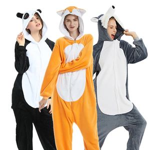 Kerst Volwassenen Dier Eenhoorn Pyjama Kigurumi Konijn Cartoon Onesie Kinderen Nachtkleding Nachtjapon Wolf Panda Anime Deken Overalls 231219