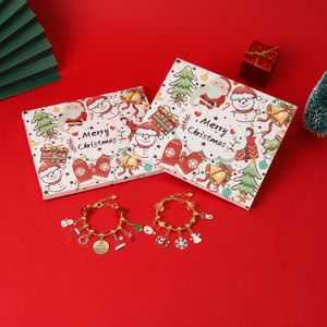 Navidad Adviento 24 cuenta regresiva calendario caja de regalo DIY pulsera sorpresa creativa caja ciega conjunto exquisito para mujeres niñas joyería