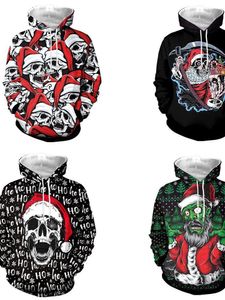 Kerst- en Halloween -familie matching outfits digitale print paren met capuches casual hoodie