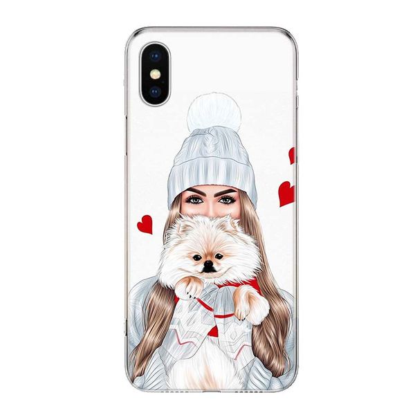 Christmas Art Girls Coffee Cover Case para iPhone 11 14 Pro Max 15 Shell 13 12 Mini x 8 6s 7 Plus XS + XR 5S SE Llame Mobile