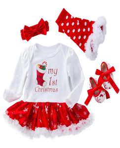 Kerst Babykostuums Kleding Baby Peuter Meisjes Eerste Kerstoutfits Pasgeboren Kerst Romperkleding Set verjaardagscadeau4535011