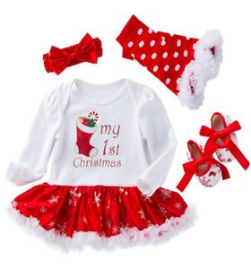 Kerst babykostuums kleding baby peuter meisjes eerste kerst outfits pasgeboren kerst romper kleding set verjaardagscadeau9395745