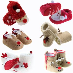 Kerstmis Baby First Walkers Santa Claus Slipper Kinderschoenen Elk Infant Shoes Anti-Slip Footwear Toddler Boots
