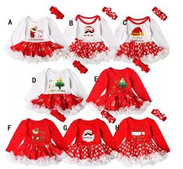 Noël bébé fille robes coton rouge barboteuse Tutu dentelle Tulle renne vêtements infantile fête vêtements tenues robe Costume