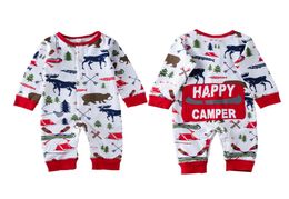 Kerst baby meisjes jongenskleding pyjama outfit pasgeboren kinder bodysuit gestreepte romper beer rendier winter hele kerst baby clot3566853