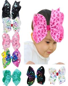 Kerstmis Baby Unicorn Jumbo Valentijnsdag Unicorn Hair Bow Large Splatter Love Heart Hair Clip voor tieners Girls Kid9193346