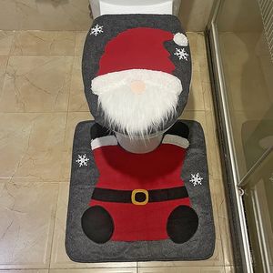 Décorations de salle de bain de noël, housse de siège de toilette et tapis Gnome Santa, fournitures de Festival de vacances, meilleure qualité