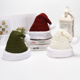 Kerstmis Beanie Santa Hat Dikke brei-schedelpetten High-End Santa Claus Hoed