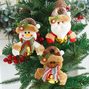 Colgante de campana de Navidad, muñeco de dibujos animados de metal, colgante de campana redonda, decoración de árbol de Navidad, regalo P90