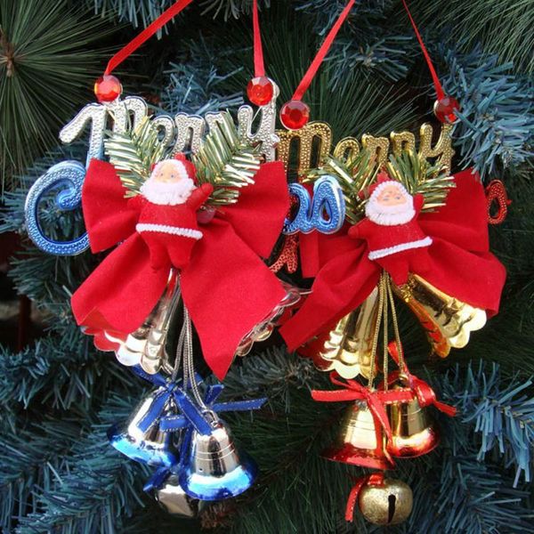 Cloches de Noël Arbre de Noël Pendentif Santa Claus Bell Happy New Year Décorations pour la maison
