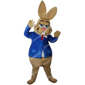 Christmas Blue Brown Rabbit Mascot Costumes Halloween Cartoon personnage de personnage Suite