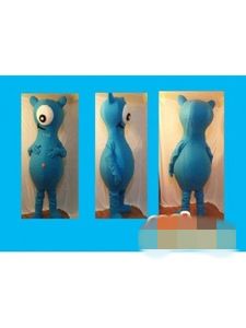Kerstblauwe eenogige monster mascotte kostuum karakter kostuum volwassen grootte gratis verzending