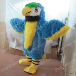 Navidad azul loro pájaro Disfraces de mascota Halloween Vestido de fiesta de lujo Tamaño adulto Personaje de dibujos animados Carnaval Publicidad de Navidad Fiesta de cumpleaños Traje al aire libre