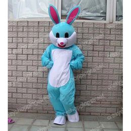 Kerstmis Blauw Konijn Mascottekostuum Topkwaliteit Stripfiguur Outfits Halloween Carnaval Jurk Past Volwassen Grootte Verjaardagsfeestje Outdoor Outfit