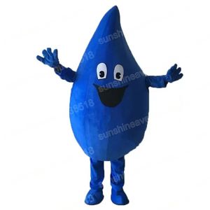 Christmas Blue Water Drop Mascot Costume Cartoon thème personnage Carnival Unisexe Adults Size Halloween Birthday Party Fancy Outdoor Tengit for Men Women