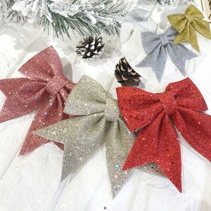 Noël Bowknot Tentures Arbre Ornement Porte Noël Arcs Décoratifs pour Guirlande Guirlande Treetopper Intérieur