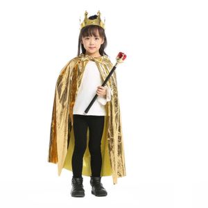Noël Garçons Filles Princesse Cape Prince Couronne Sceptre Roi Reine Fête D'anniversaire Costume D'Halloween pour Enfants CosplayCarnival Q0910