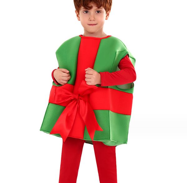 Navidad Niños niñas ocasiones especiales ropa Niños santa claus caja de regalo ropa de rendimiento Fiesta de Navidad para niños Disfraces de vacaciones Z5376