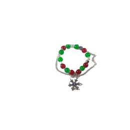 Bracelet de Noël avec nœud en perles fendues sur glace, cadeaux Bestie faits à la main, cadeau de couple, design original, glaçure colorée