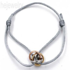 Pulseras navideñas para mujer pulsera de cuerda roja trinidad fuera de cadenas de joyería chapadas en plata tres anillos azul pulsera de buen aspecto colorido F23