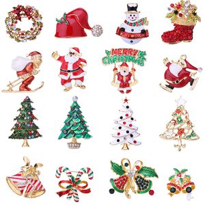 Kerst Broche Christmas Tree Rhinestone Broche Hanger Merry Christmas Decor voor Home Bell Xmas Ornament Xmas Party Decor Geschenken