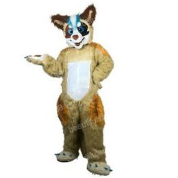 Christmas Brown Husky Fox Dog Mascot Costume Cartoon Character Outfit Pak Halloween volwassenen Maat Verjaardagsfeestje Outdoor Outfit Charitable Activities