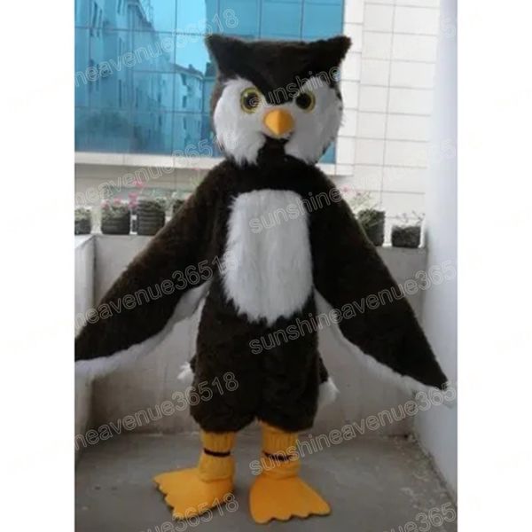 Costume de mascotte de hibou marron de Noël, personnage de dessin animé, carnaval, unisexe, taille adulte, Halloween, fête d'anniversaire, tenue d'extérieur fantaisie pour hommes et femmes