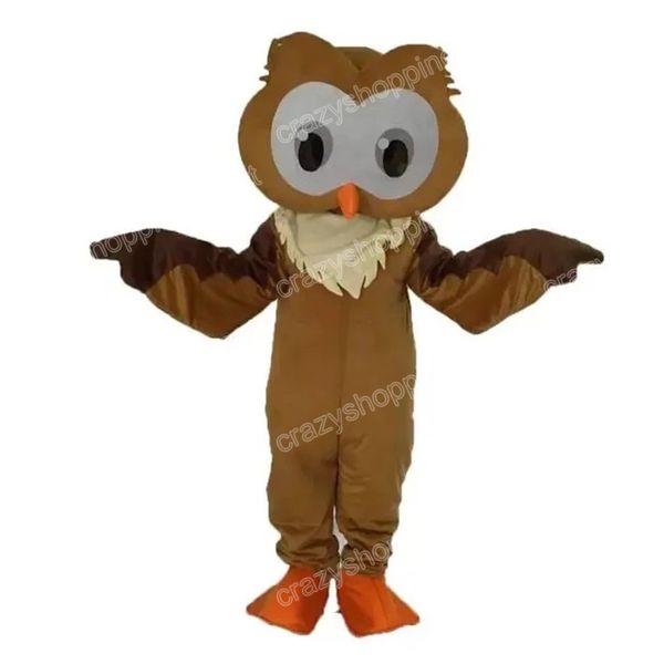 Costume de mascotte de hibou marron de Noël, tenue de personnage de dessin animé de qualité supérieure, tenue de carnaval d'Halloween, taille adulte, tenue de fête d'anniversaire en plein air