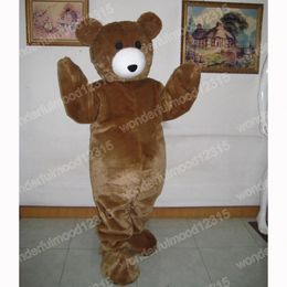 Christmas Brown Teddy Bear Mascot Costuums Hoogwaardige stripkarakter Outfit Pak Halloween Outdoor Theme Party Volwassenen Unisex Dress